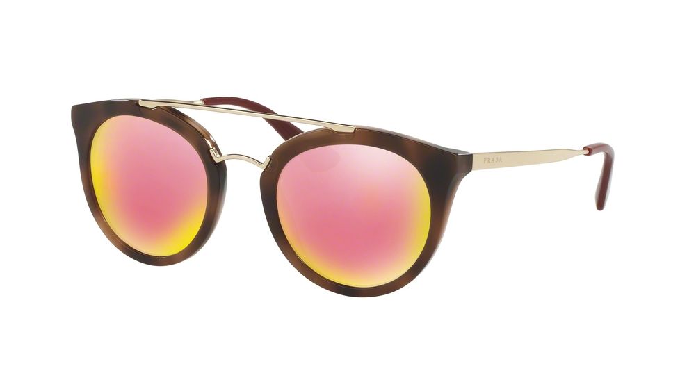 Prada CINEMA PR23SSF Single Vision Prescription Sunglasses PR23SSF-USG5L2-52 - Lens Diameter 52 mm, Frame Color Striped Dark Brown