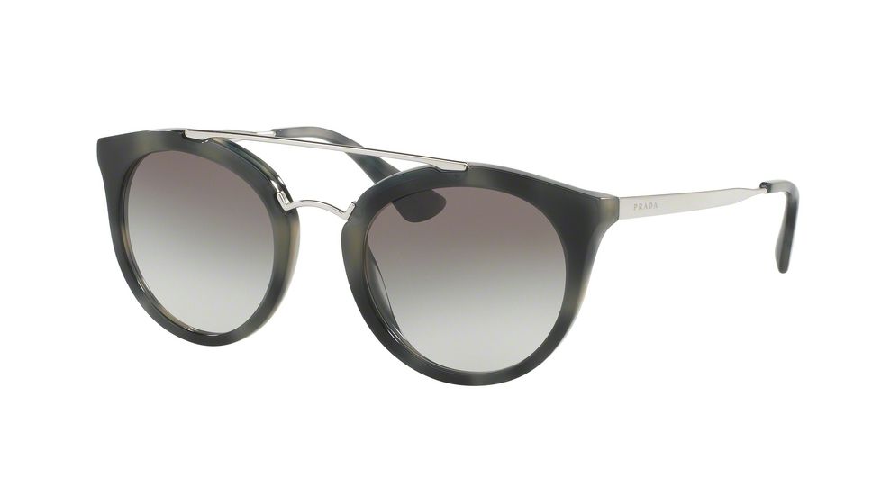 Prada CINEMA PR23SSF Single Vision Prescription Sunglasses PR23SSF-USI0A7-52 - Lens Diameter 52 mm, Frame Color Striped Grey