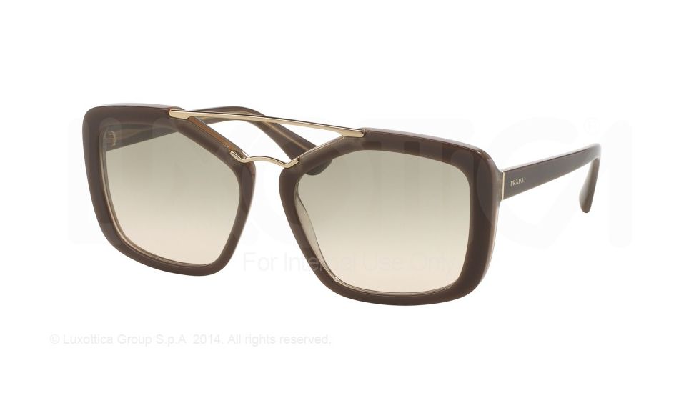Prada CINEMA' PR24RS Single Vision Prescription Sunglasses PR24RS-UED3H2-56 - Lens Diameter 56 mm, Frame Color Opal Brown/beige/opal Brown