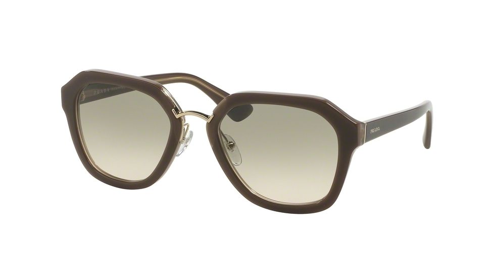 Prada CINEMA' PR25RS Progressive Prescription Sunglasses PR25RS-UED3H2-55 - Lens Diameter 55 mm, Frame Color Opal Brown/beige/opal Brown