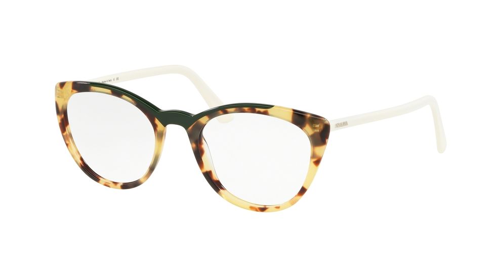 Prada CONCEPTUAL PR07VV Bifocal Prescription Eyeglasses, 51mm, Medium Havana/Green, PR07VV-3211O1-51-BI