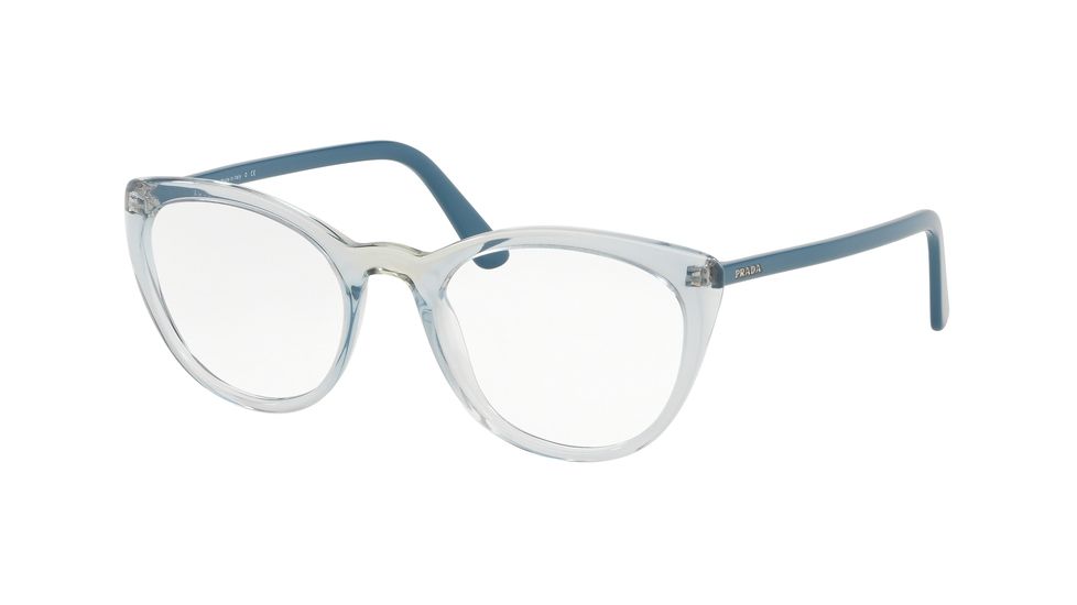 Prada CONCEPTUAL PR07VV Bifocal Prescription Eyeglasses 3251O1-51 - Transp Azure/Transp Green