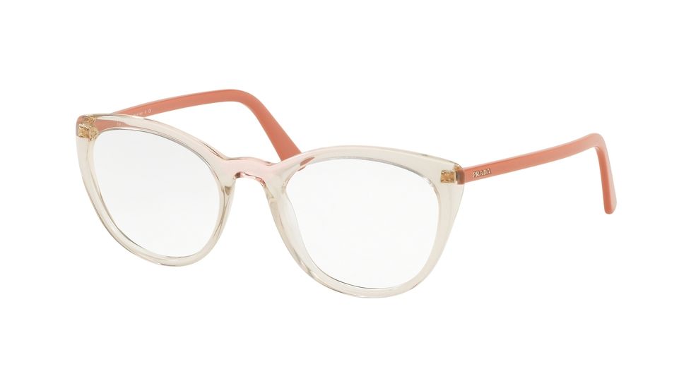 Prada CONCEPTUAL PR07VV Bifocal Prescription Eyeglasses, 51mm, Brown Transp/Pink Transp, PR07VV-3261O1-51-BI