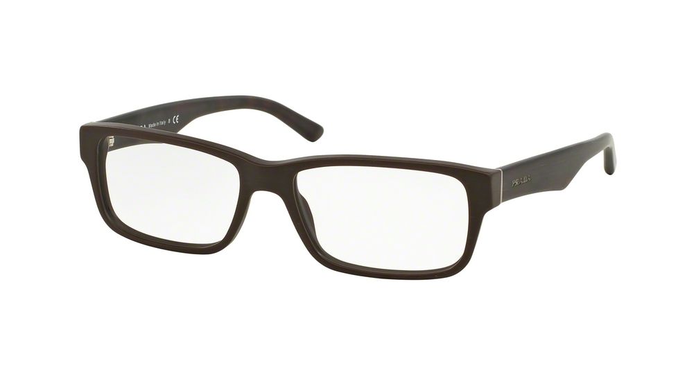 Prada Eyeglass Frames PR16MV TV61O1-55 - Matte Brushed Brown Frame