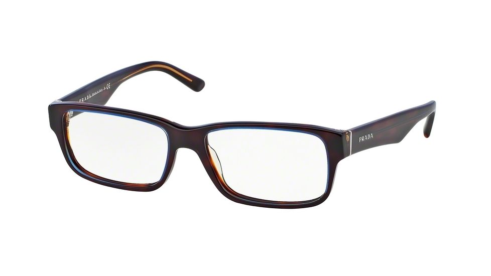 Prada Eyeglass Frames PR16MV ZXH1O1-57 - Tortoise Denim