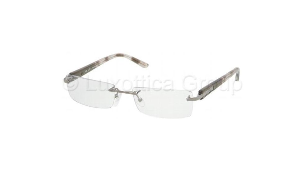 Prada Eyeglasses PR52MV with Rx Prescription Lenses 5AV1O1-5217 - Shiny Gun Metal Frame