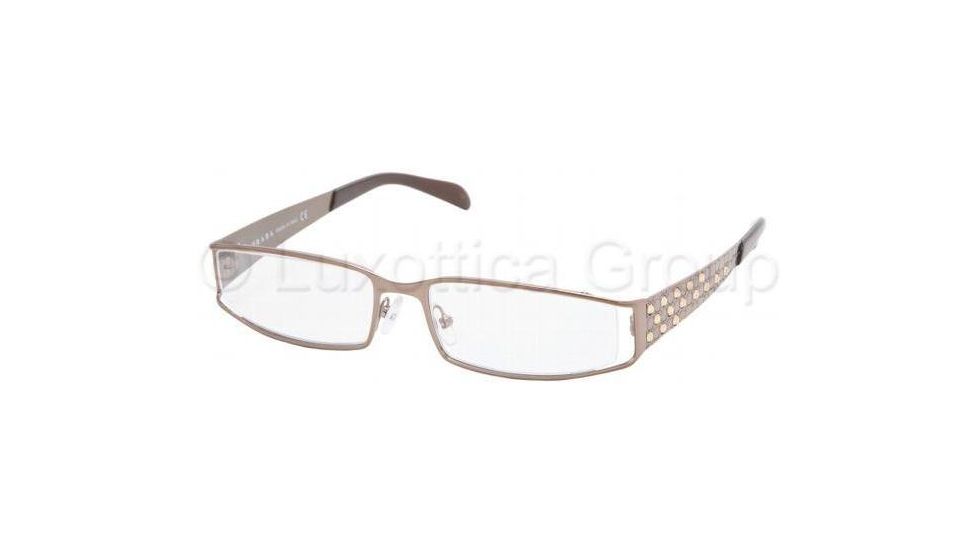 Prada Eyeglasses PR64LV with Lined Bifocal Rx Prescription Lenses 1BI1O1-5016 - Bronze 