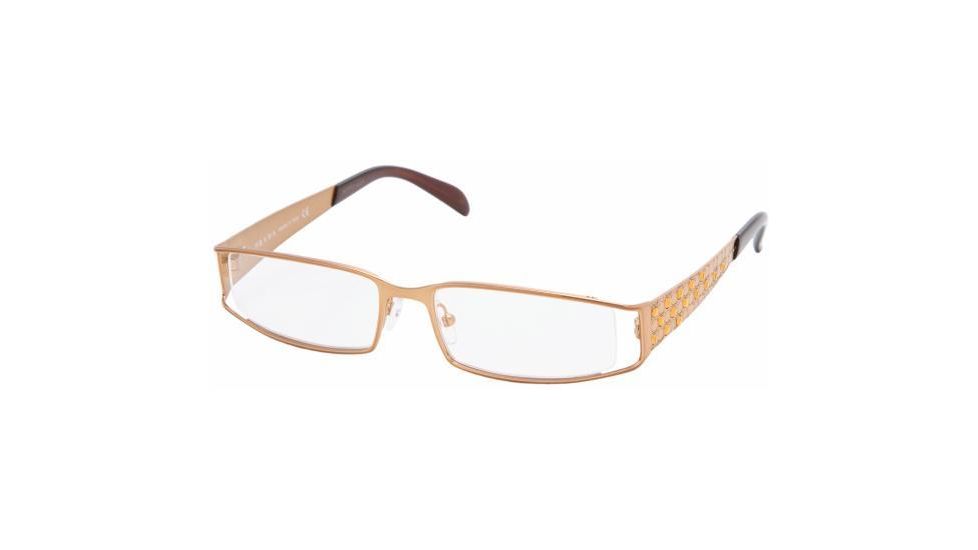 Prada Eyeglasses PR64LV with Lined Bifocal Rx Prescription Lenses 7OE1O1-5016 - Brass 