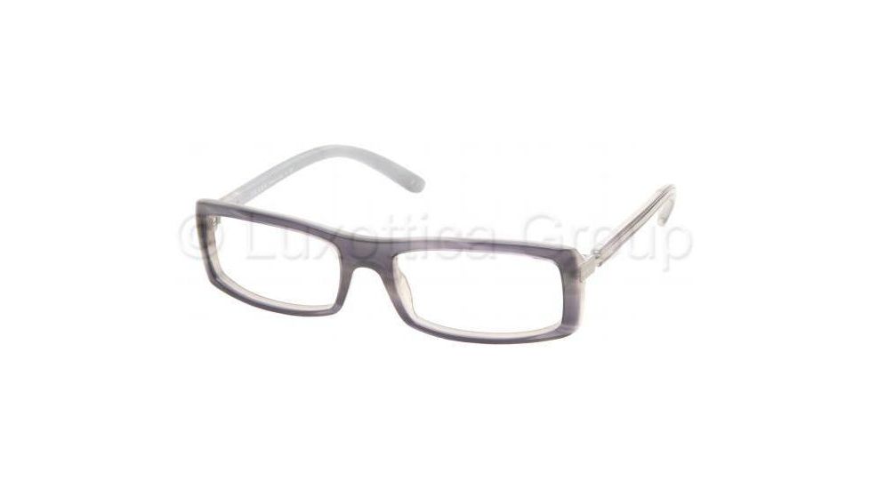 Prada Eyeglasses PR21LV with Rx Prescription Lenses 4BP1O1-5217 - Striped Gray 
