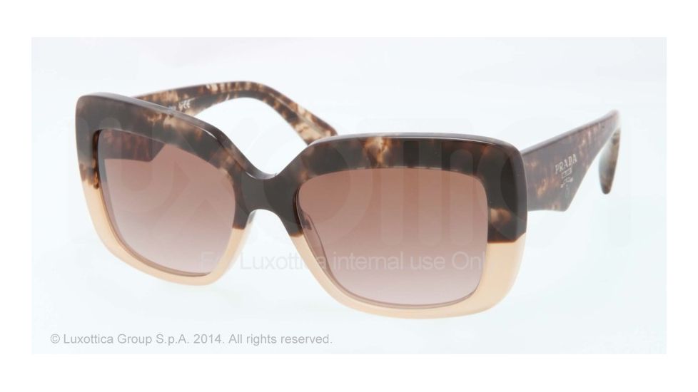 Prada HANDBAG PR03QS Bifocal Prescription Sunglasses PR03QS-ROZ0A6-55 - Lens Diameter 55 mm, Frame Color Brown Havana Grad Brown