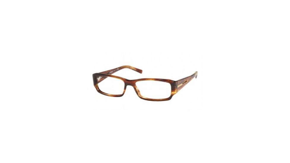 Prada PR21LV SV Prescription Eyeglasses - M:silver P:havana Brushed Frame w/ 52 mm Diameter Lenses, 7NB1O1-5217