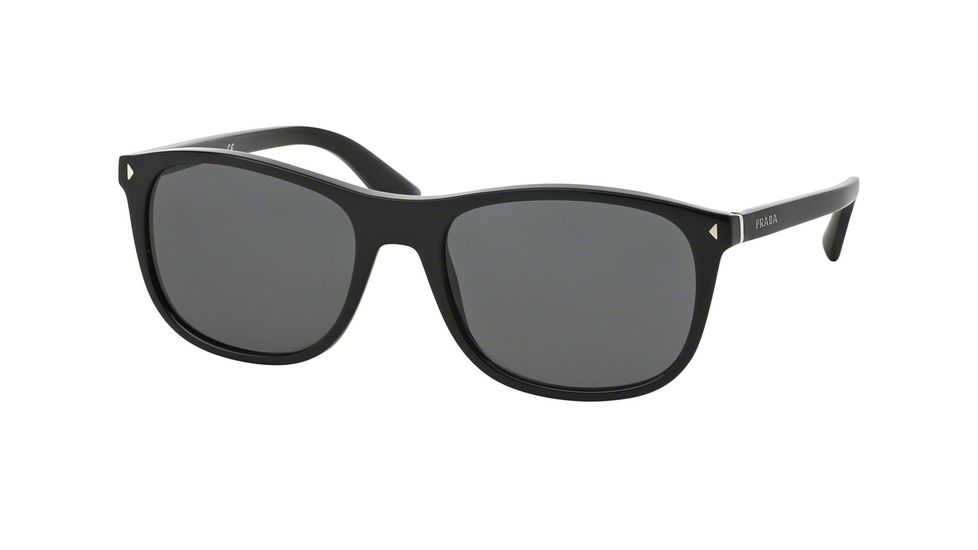 Prada JOURNAL PR01RS Single Vision Prescription Sunglasses PR01RS-1AB1A1-57 - Lens Diameter 57 mm, Frame Color Black