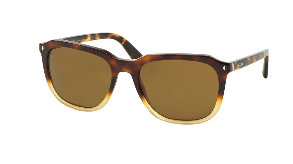 Prada JOURNAL PR02RS Bifocal Prescription Sunglasses PR02RS-TKZ2P1-57 - Lens Diameter 57 mm, Frame Color Light Havana Grad Opal Yellow