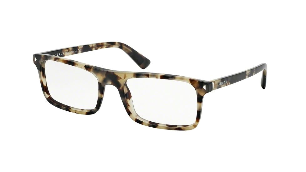 Prada JOURNAL PR02RV Progressive Prescription Eyeglasses TFG1O1-54 - Grey Havana/matte Green Frame