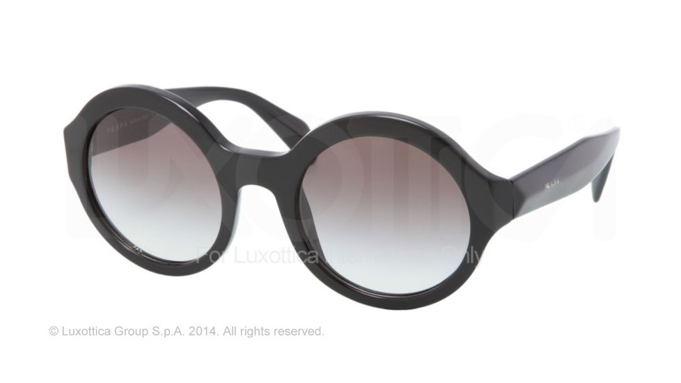 Prada JOURNAL PR06QS Single Vision Prescription Sunglasses PR06QS-1AB0A7-51 - Lens Diameter 51 mm, Frame Color Black