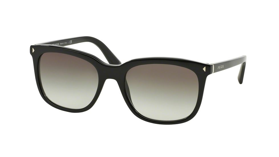 Prada JOURNAL PR12RS Single Vision Prescription Sunglasses PR12RS-1AB0A7-56 - Lens Diameter 56 mm, Frame Color Black