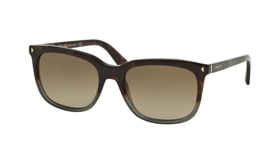 Prada JOURNAL PR12RS Single Vision Prescription Sunglasses PR12RS-TKT1X1-56 - Lens Diameter 56 mm, Frame Color Grey Havana Gradient