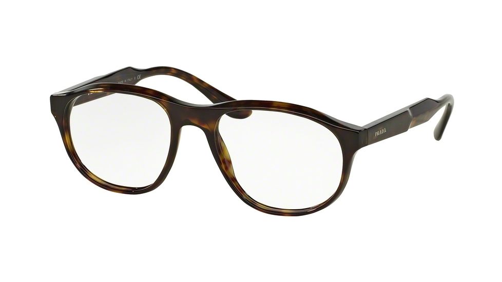 Prada JOURNAL PR12SV Single Vision Prescription Eyeglasses HAQ1O1-54 - Havana Frame
