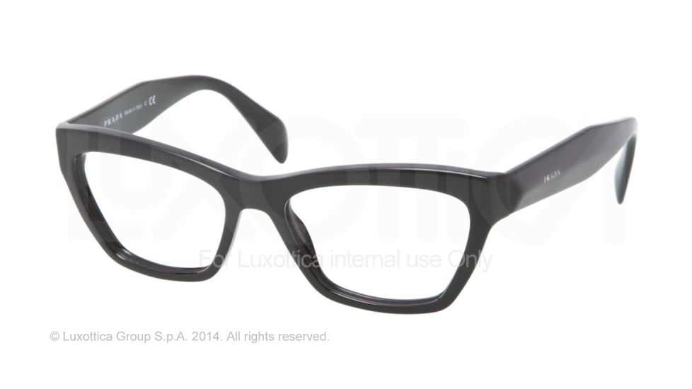 Prada JOURNAL PR14QV Progressive Prescription Eyeglasses 1AB1O1-51 - Black Frame