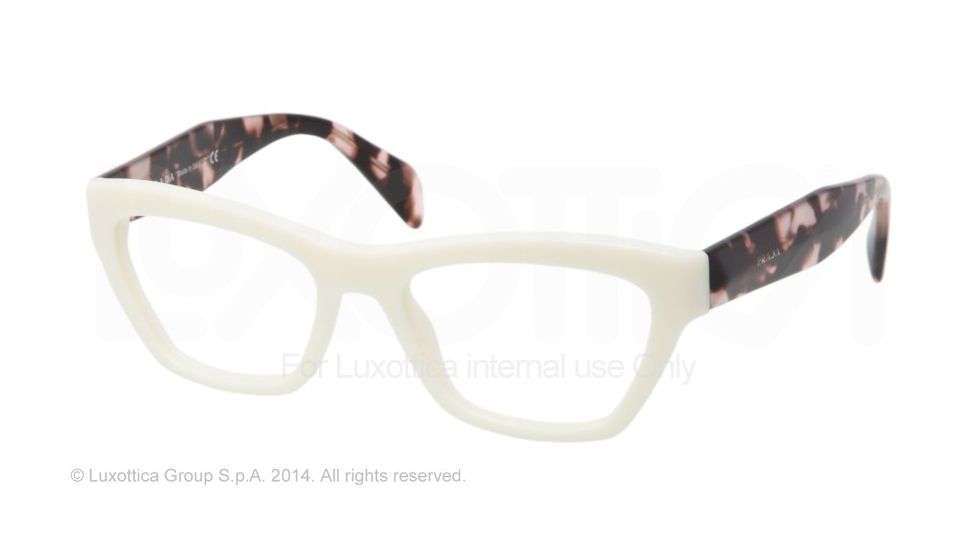 Prada JOURNAL PR14QV Progressive Prescription Eyeglasses 7S31O1-51 - Ivory Frame