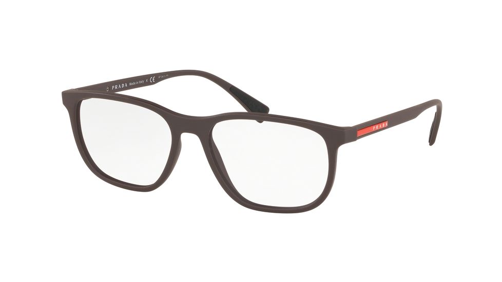 Prada LIFESTYLE PS05LV Bifocal Prescription Eyeglasses, 53mm, Brown Rubber, PS05LV-VYY1O1-53-BI