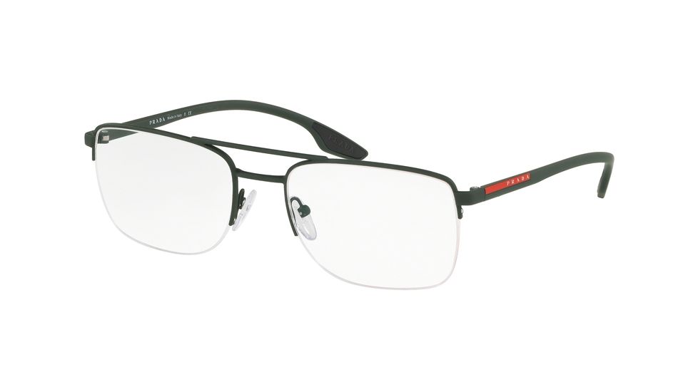 Prada LIFESTYLE PS51MV Eyeglass Frames UFI1O1-53 - Green Rubber