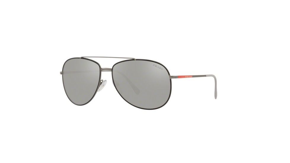 Prada LIFESTYLE PS55US Bifocal Prescription Sunglasses, 57mm, Black Rubber/Gunmetal, PS55US-6BJ2B0-57-BI