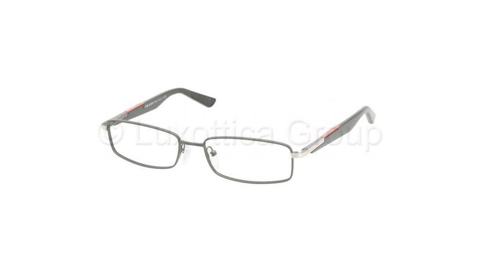 Prada Linea Rosa Eyeglasses PS54BV with No-Line Progressive Rx Prescription Lenses AAG1O1-5416 - Asphalt Demi Matte 