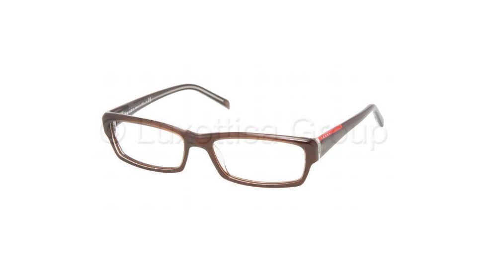 Prada Linea Rosa PS09AV SV Prescription Eyeglasses - Morish/Transparent Morish Frame / 53 mm Prescription Lenses, ZX01O1-5316