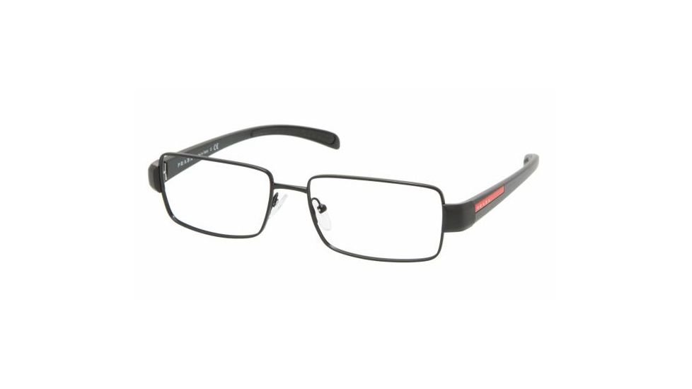 Prada Linea Rosa PS51AV SV Prescription Eyeglasses - Matte Black+black Rubber Frame / 54 mm Prescription Lenses, 1BO1O1-5416