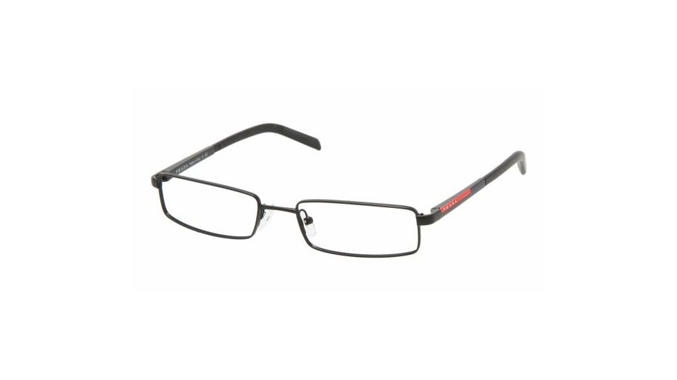 Prada Linea Rosa PS52AV SV Prescription Eyeglasses - Matte Black+black Rubber Frame / 52 mm Prescription Lenses, 1BO1O1-5217