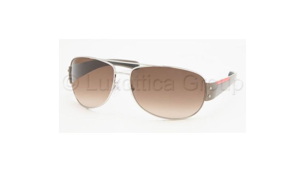 Prada Linea Rosa PS 52GS Sunglasses Styles - Silver Frame / Brown Gradient Lenses, 1BC6S1-6515