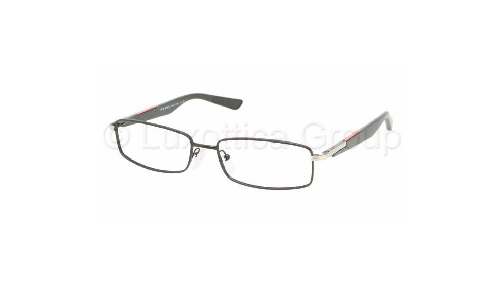 Prada Linea Rosa PS54BV Progressive Eyeglasses - Black Demi Matte Demo Lens Frame / 52 mm Prescription Lenses, 1BO1O1-5216