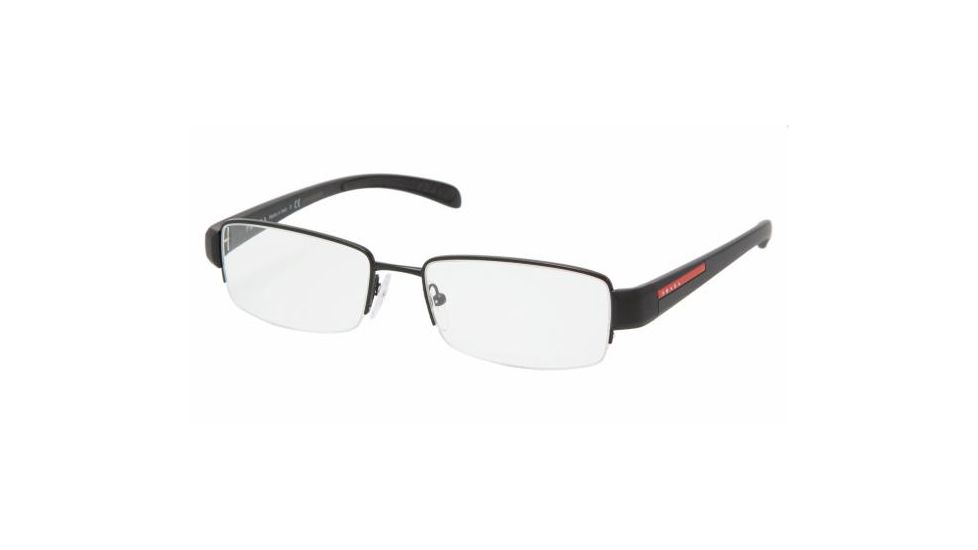 Prada Linea Rosa PS55AV SV Prescription Eyeglasses - Matte Black Demo Lens Frame / 53 mm Prescription Lenses, 1BO1O1-5317