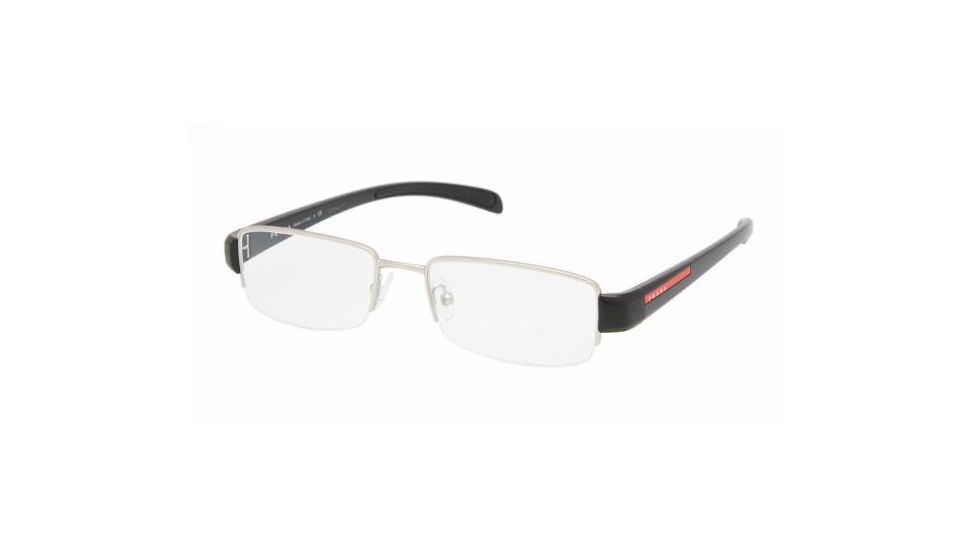 Prada Linea Rosa PS55AV SV Prescription Eyeglasses - Silver Demi Shiny Demo Lens Frame / 53 mm Prescription Lenses, 1AP1O1-5317