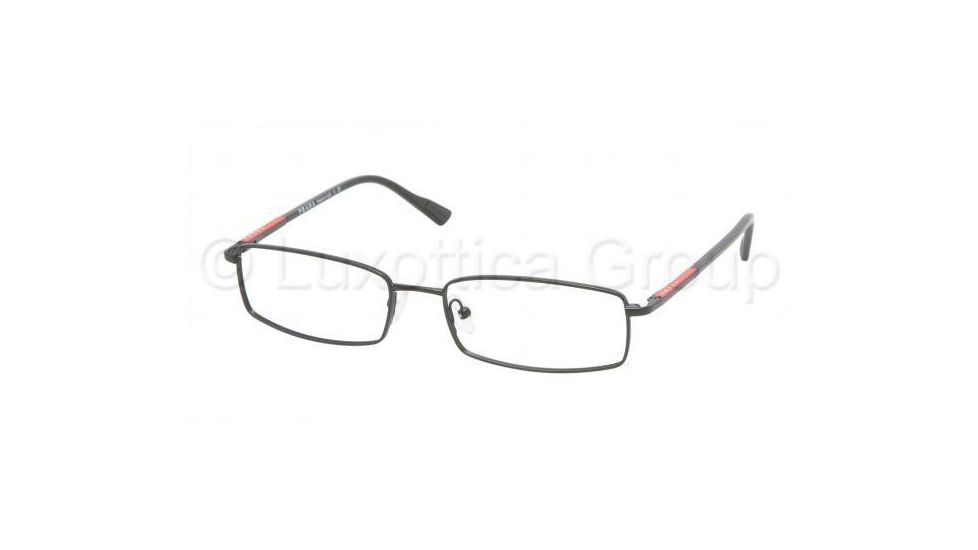 Prada Linea Rosa PS 57AV Eyeglasses Styles - Black Demi Matte Frame w/Non-Rx 52 mm Diameter Lenses, 1BO1O1-5217
