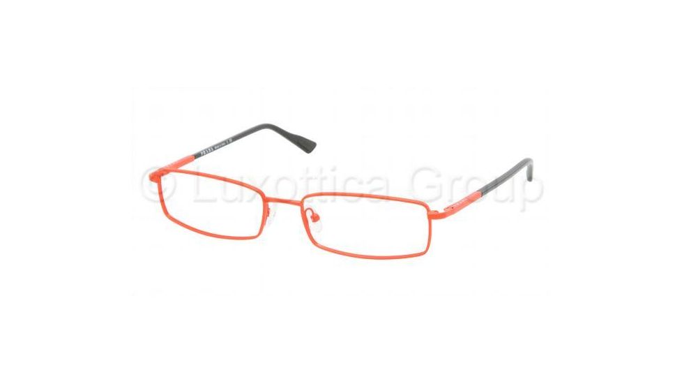 Prada Linea Rosa PS 57AV Eyeglasses Styles - Orange Demi Shiny Frame w/Non-Rx 54 mm Diameter Lenses, AAK1O1-5417