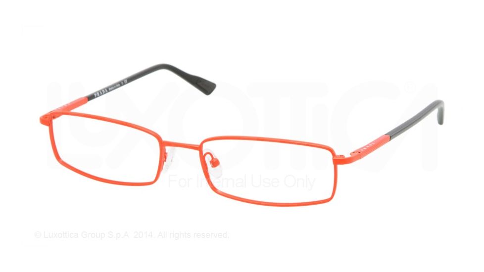Prada Linea Rosa PS 57AV Eyeglasses Styles - Orange Demi Shiny Frame w/Non-Rx 52 mm Diameter Lenses, AAK1O1-5217