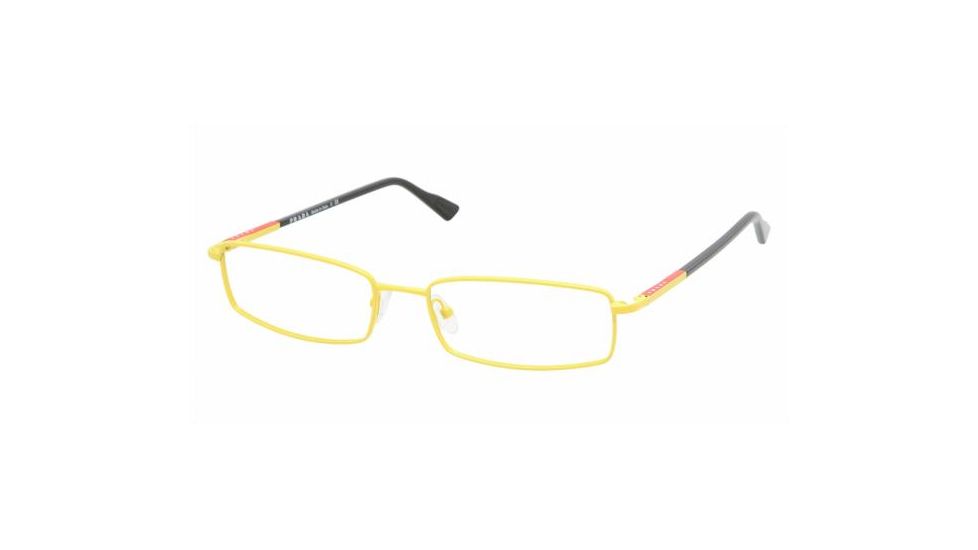 Prada Linea Rosa PS 57AV Eyeglasses Styles - Yellow Demi Shiny Frame w/Non-Rx 52 mm Diameter Lenses, AAJ1O1-5217