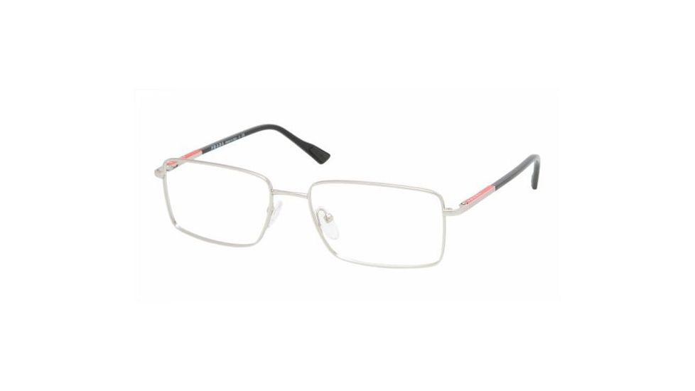 Prada Linea Rosa PS58AV Progressive Eyeglasses - Silver Demi Matte Frame / 53 mm Prescription Lenses, 1AP1O1-5317
