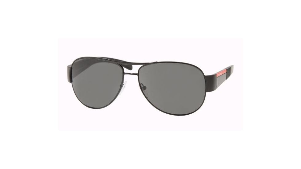 Prada Linea Rosa PS51HS SV Prescription Sunglasses - Matte Black+black Rubb. Gray Frame w/ 59 mm Diameter Lenses, 1BO1A1-5914