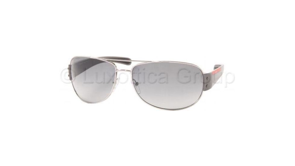 Prada Linea Rosa Sunglasses PS52GS 1BC3M1-6515 - Silver Frame, Gray Gradient Lenses