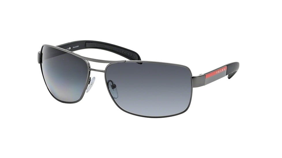 Prada Linea Rosa Sunglasses PS54IS 7CQ5W1-65 - Gunmetal Frame, Polar Grey Gradient Lenses
