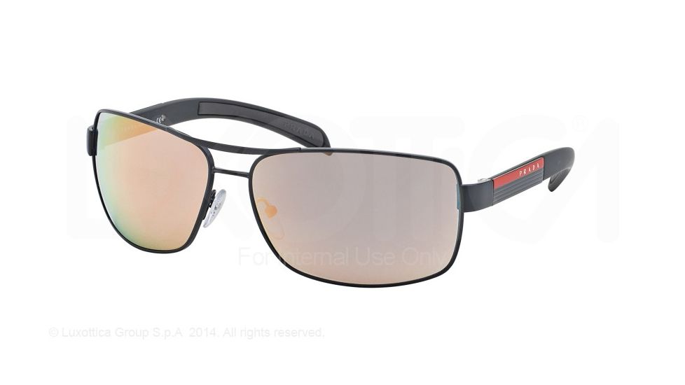 Prada Linea Rosa Sunglasses PS54IS AGG2D2-65 - Grey Demishiny Frame, Grey Mirror Rose Gold Lenses