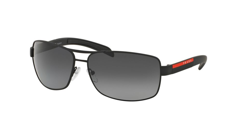 Prada Linea Rosa Sunglasses PS54IS DG05W1-65 - Black Rubber Frame, Polar Grey Lenses