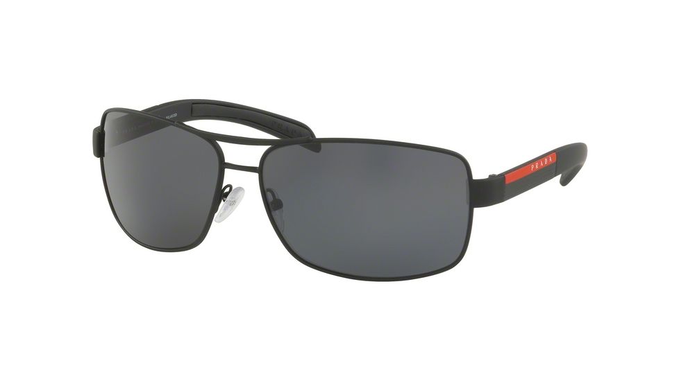 Prada Linea Rosa Sunglasses PS54IS DG05Z1-65 - Black Rubber Frame, Polar Grey Lenses