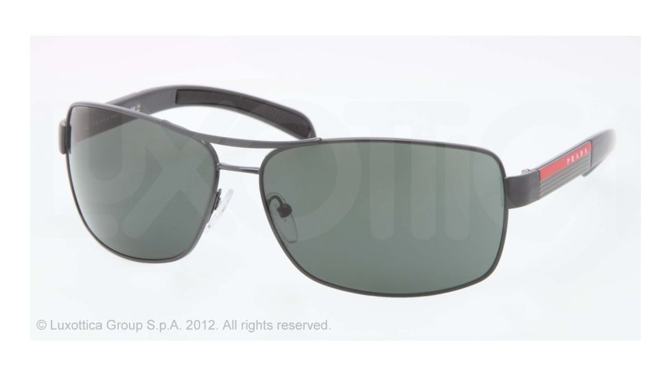 Prada Linea Rosa Sunglasses PS54IS OAV3O1-65 - Aspalth Frame, Green Lenses