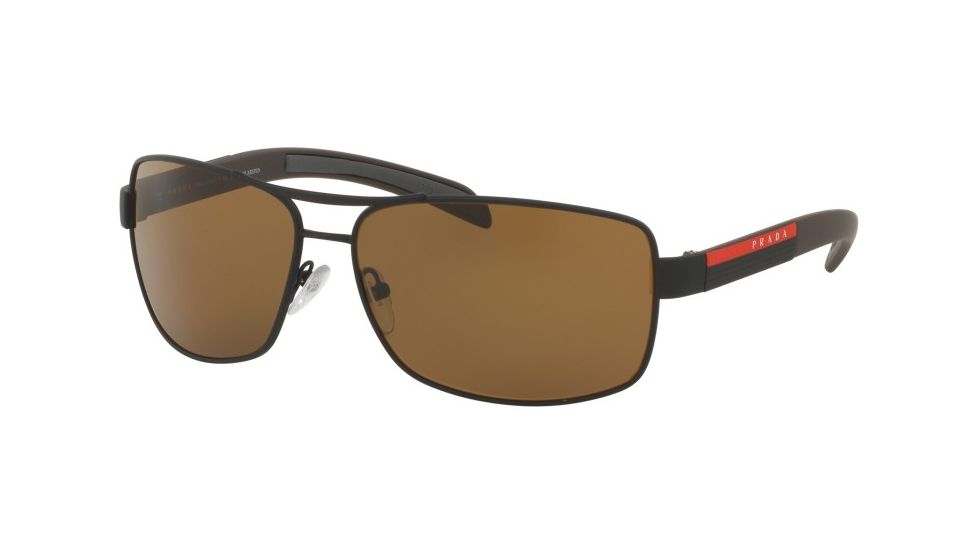 Prada Linea Rosa Sunglasses PS54IS UEA5Y1-65 - Brown Rubber Frame, Polar Brown Lenses