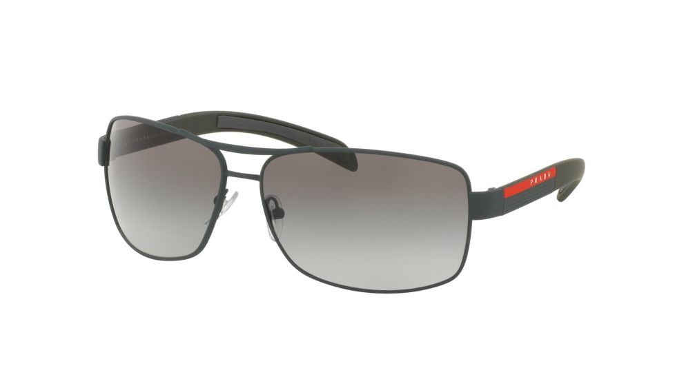 Prada Linea Rosa Sunglasses PS54IS UFI0A7-65 - Green Rubber Frame, Grey Gradient Lenses