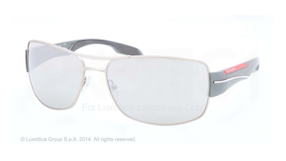 Prada PS53NS Progressive Prescription Sunglasses PS53NS-QFP2B0-65 - Lens Diameter 65 mm, Frame Color Steel Rubber